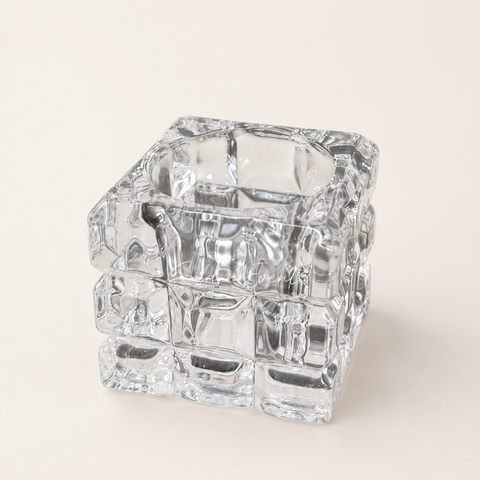 Small Square Glass Candle Holder