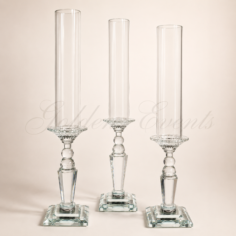 3 Pcs 25" 24" 23" Crystal Candle Holder
