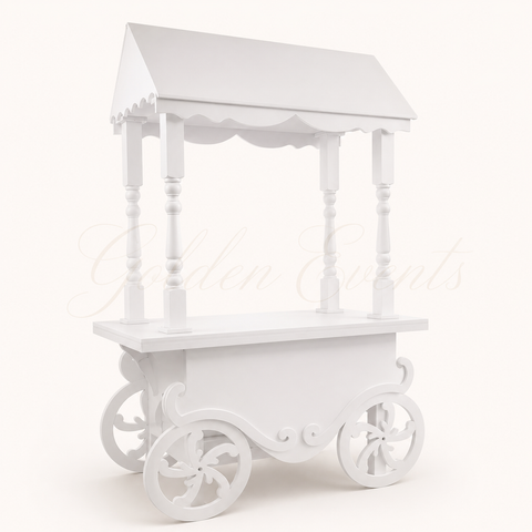 47x74" White Candy Cart