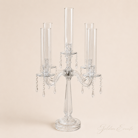 Acrylic 27" Tall Candelabra w/ 5 Candles