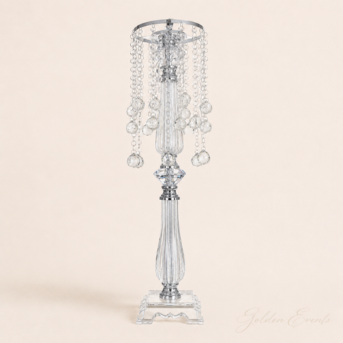 Crystal Silver 26" Tall Flower Stand Centerpiece