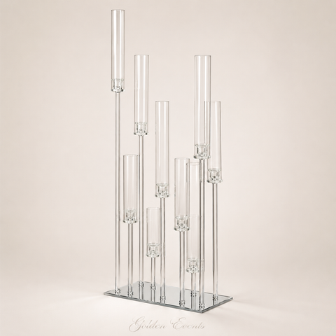 Glass 31" Wide - 58" Tall Rectangular Candelabra