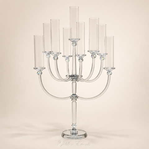 SJ Glass 60" Tall Candelabra w/ 13 Candles