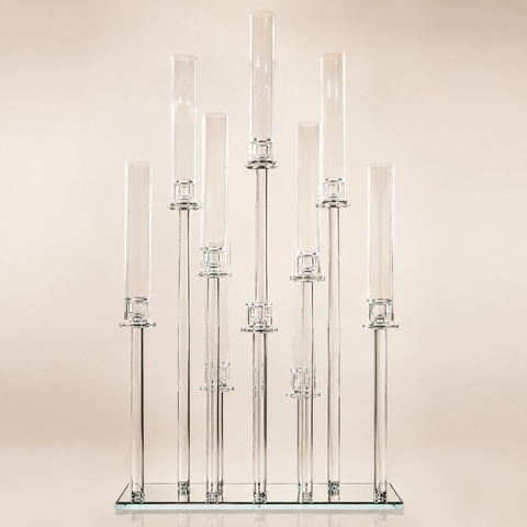 Glass 31" Wide - 58" Tall Rectangular Candelabra