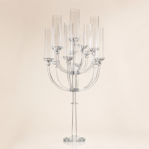 SJ Glass 60" Tall Candelabra w/ 13 Candles