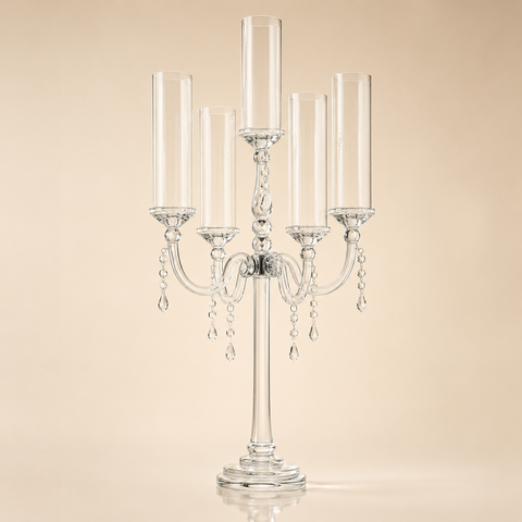 Acrylic 27" Tall Candelabra w/ 5 Candles