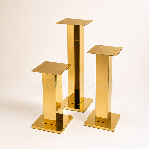 3 Pcs Gold 39" 32" 24" Flower Stands