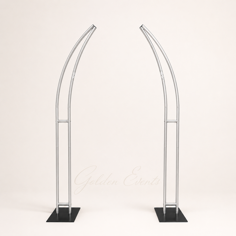 2 Pcs Silver Curved 86" 74" Arch Stand