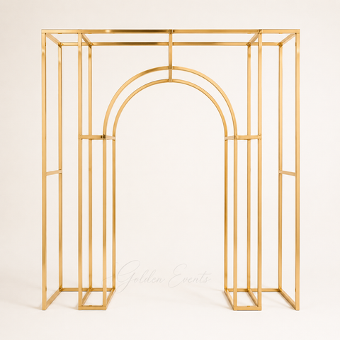 3 Pcs Gold Metal 80x87" Arch Stand