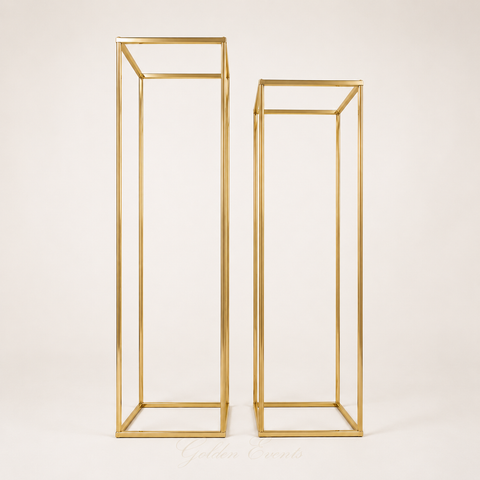 2 Pcs Gold Floral 79",71"x 19" Metal Stand