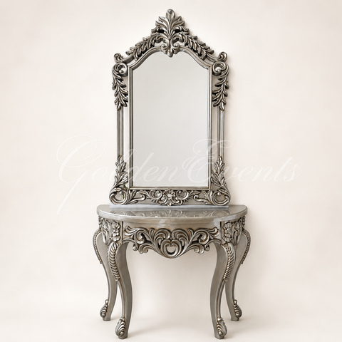 2 Pcs Console Table With Mirror Frame