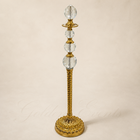 Gold 39" Stanchion With Crystal