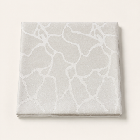 White Pattern 60" Round Linen