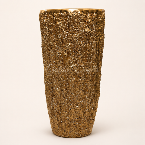 Gold Textured 37" Flower Vase