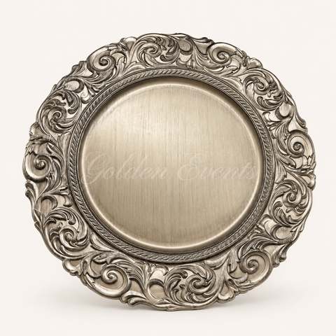 Plastic Antique Gold 13" Charger