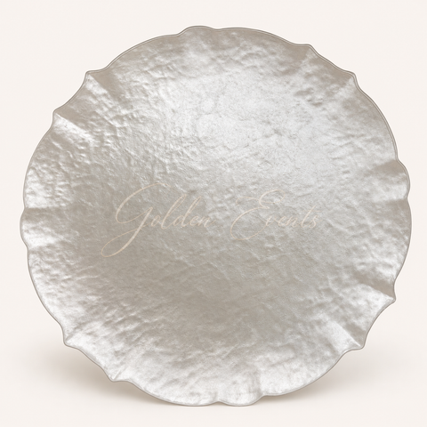 Glass Pearl White 13" Charger