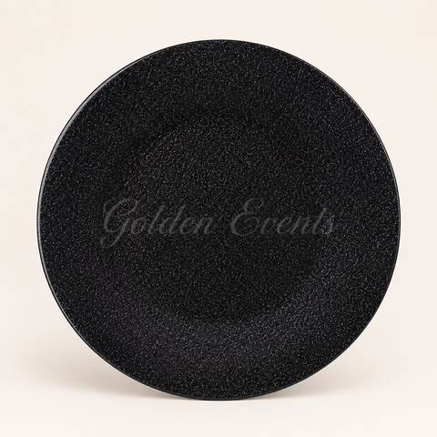 Black Speckled Charger 13" Glass