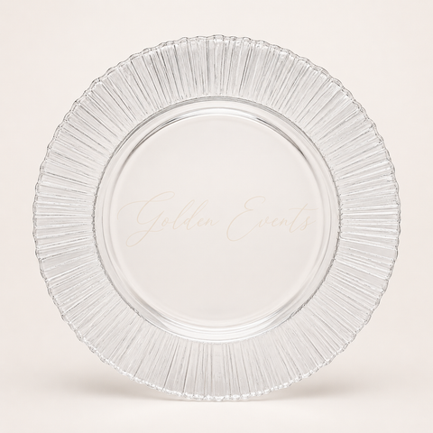 Glass Clear Ribbed 13" Charger