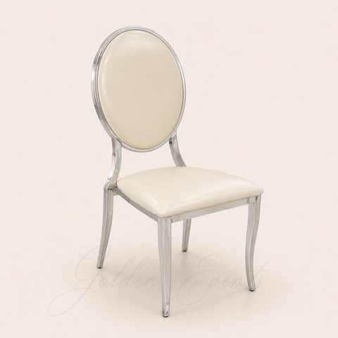 Oval Silver w/ Ivory Chair