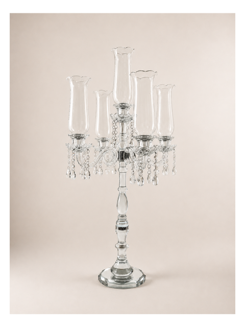 Crystal 40" Candelabra w/ 5 Candles